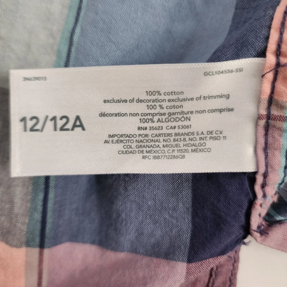 Oshkosh B'gosh Boys Multi-color Plaid Shirt, Size 12/12A